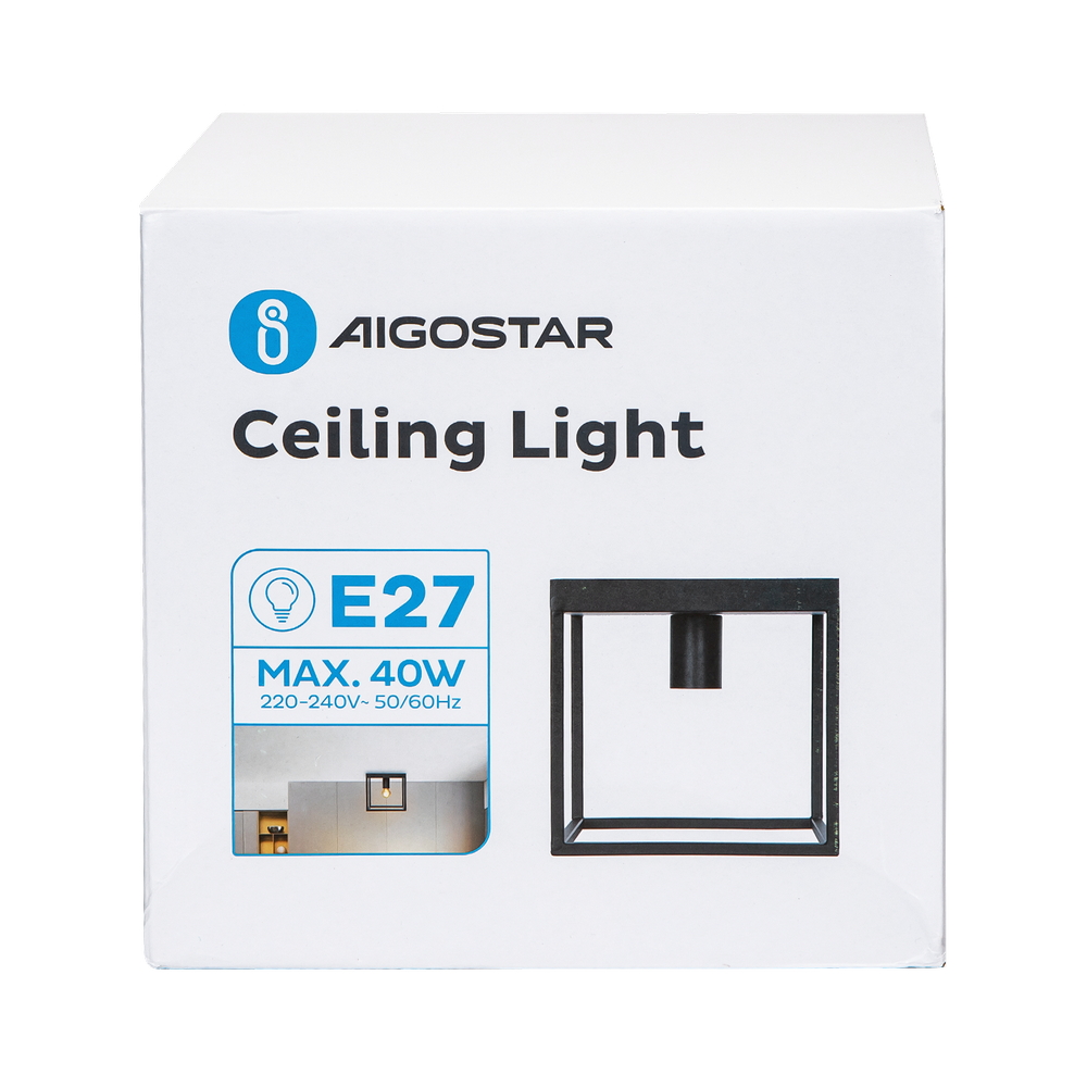 Applique da soffitto Ceiling Light Nero 1 x E27 Aigostar - Foto 4