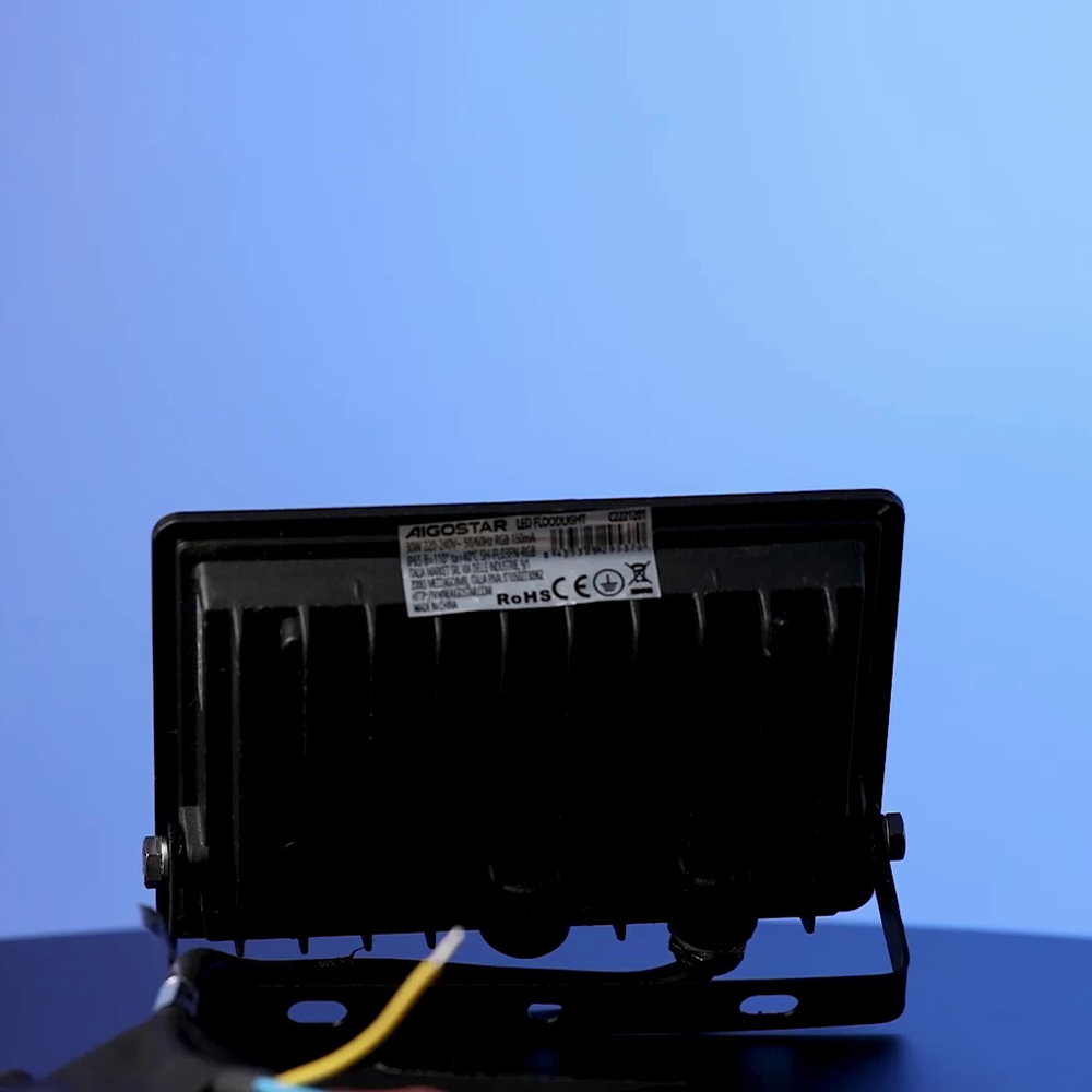 Faro proiettore Led 10W Nero da esterno IP65 RGB luce regolabile e dimmerabile con telecomando Aigostar - Foto 3