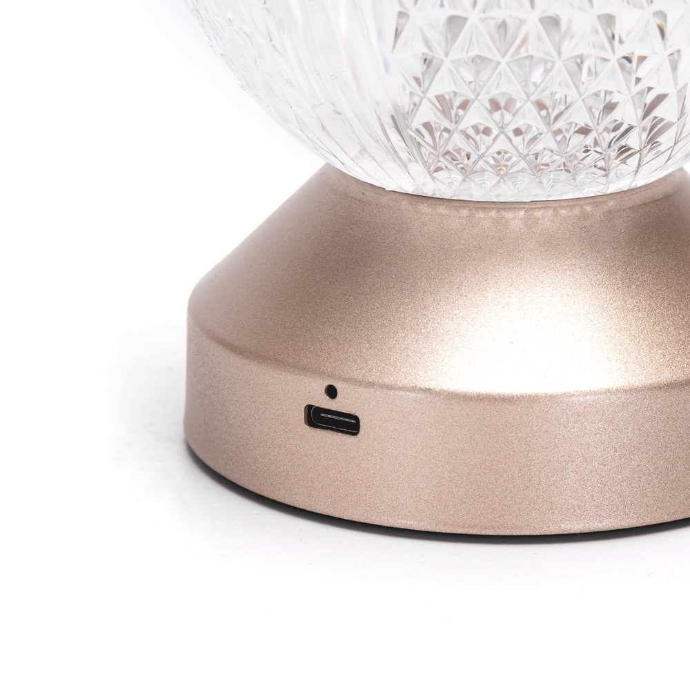 Lampada da tavolo Led touch Sphere Beige 1W a batteria ricaricabile USB Type-C con luce regolabile Aigostar - Foto 2