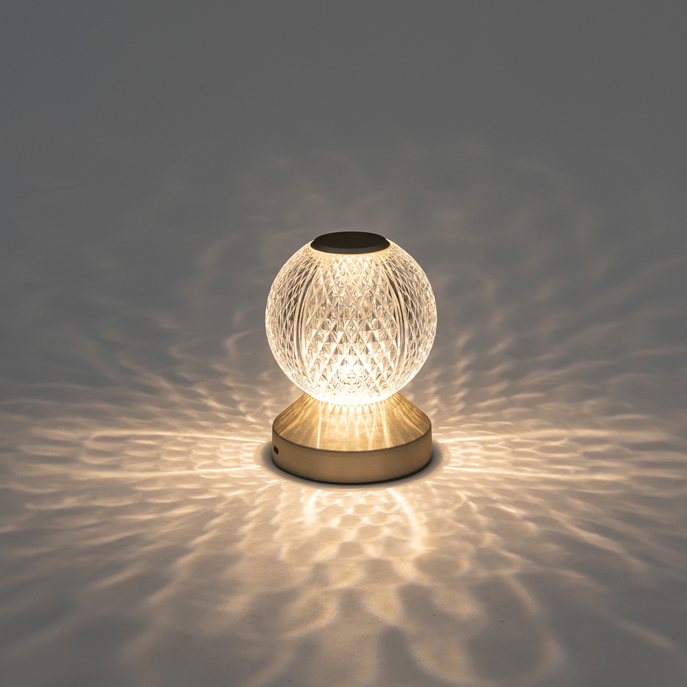 Lampada da tavolo Led touch Sphere Beige 1W a batteria ricaricabile USB Type-C con luce regolabile Aigostar - Foto 3