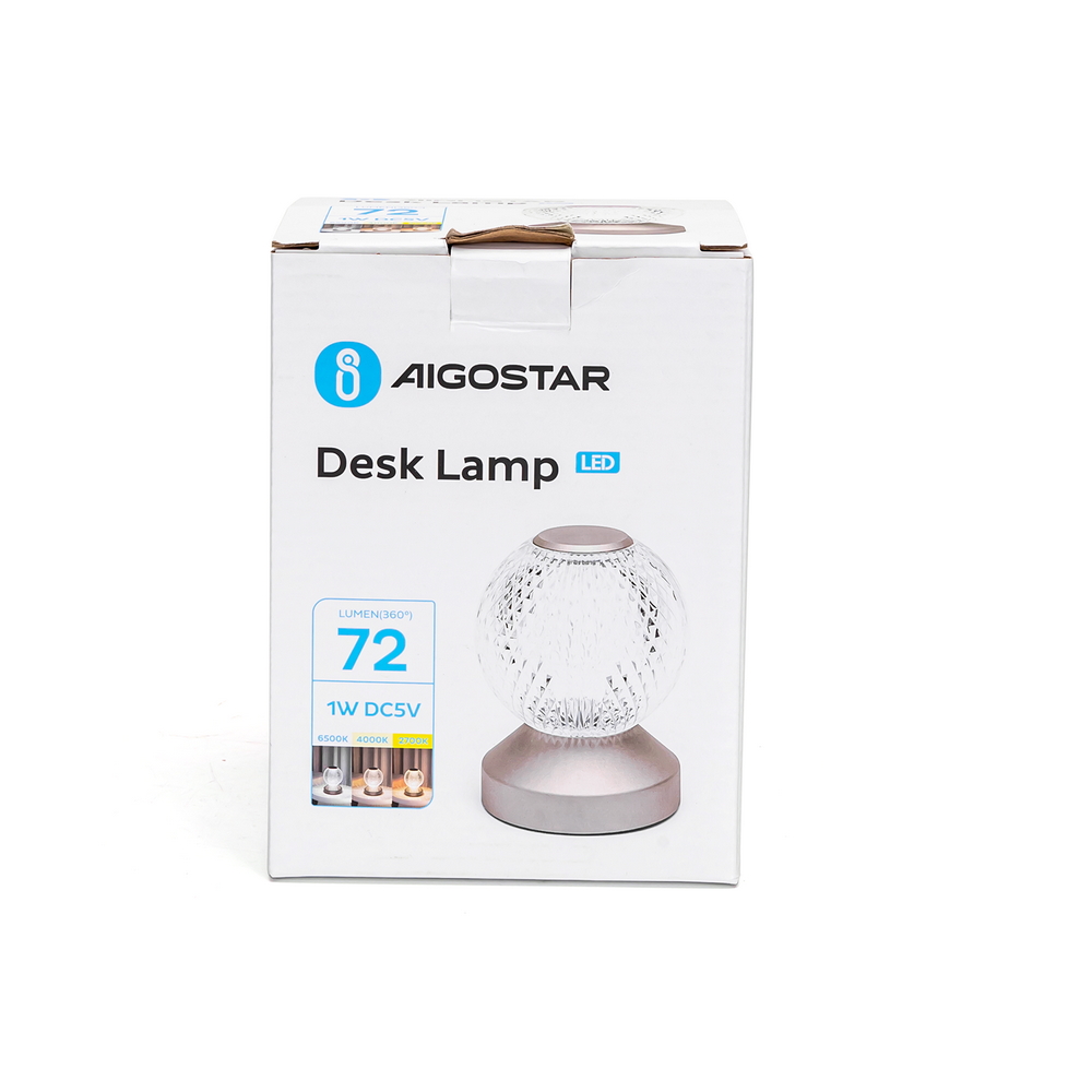 Lampada da tavolo Led touch Sphere Beige 1W a batteria ricaricabile USB Type-C con luce regolabile Aigostar - Foto 5