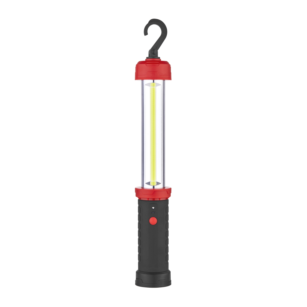 Foto principale Lampada Led COB da lavoro Nera e rossa estensibile con calamita a batteria USB Bianco freddo 6000K Novaline