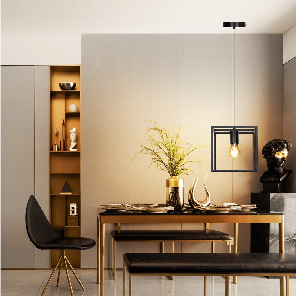 Lampadario da soffitto Open Cube Nero 1 x E27 Aigostar - Foto 3