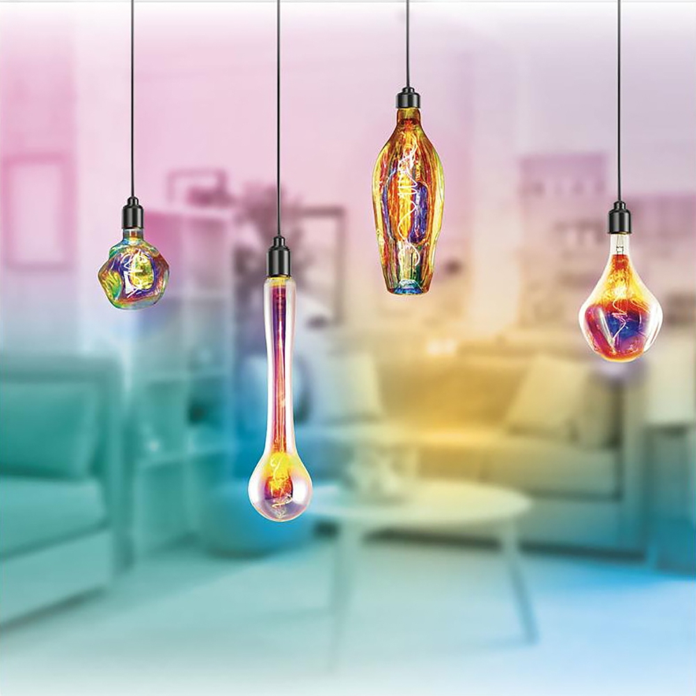 Lampadina Led Alien Rainbow a Filamento E27 G125 4W decorativa Bianco caldo 1800K Aigostar - Foto 3