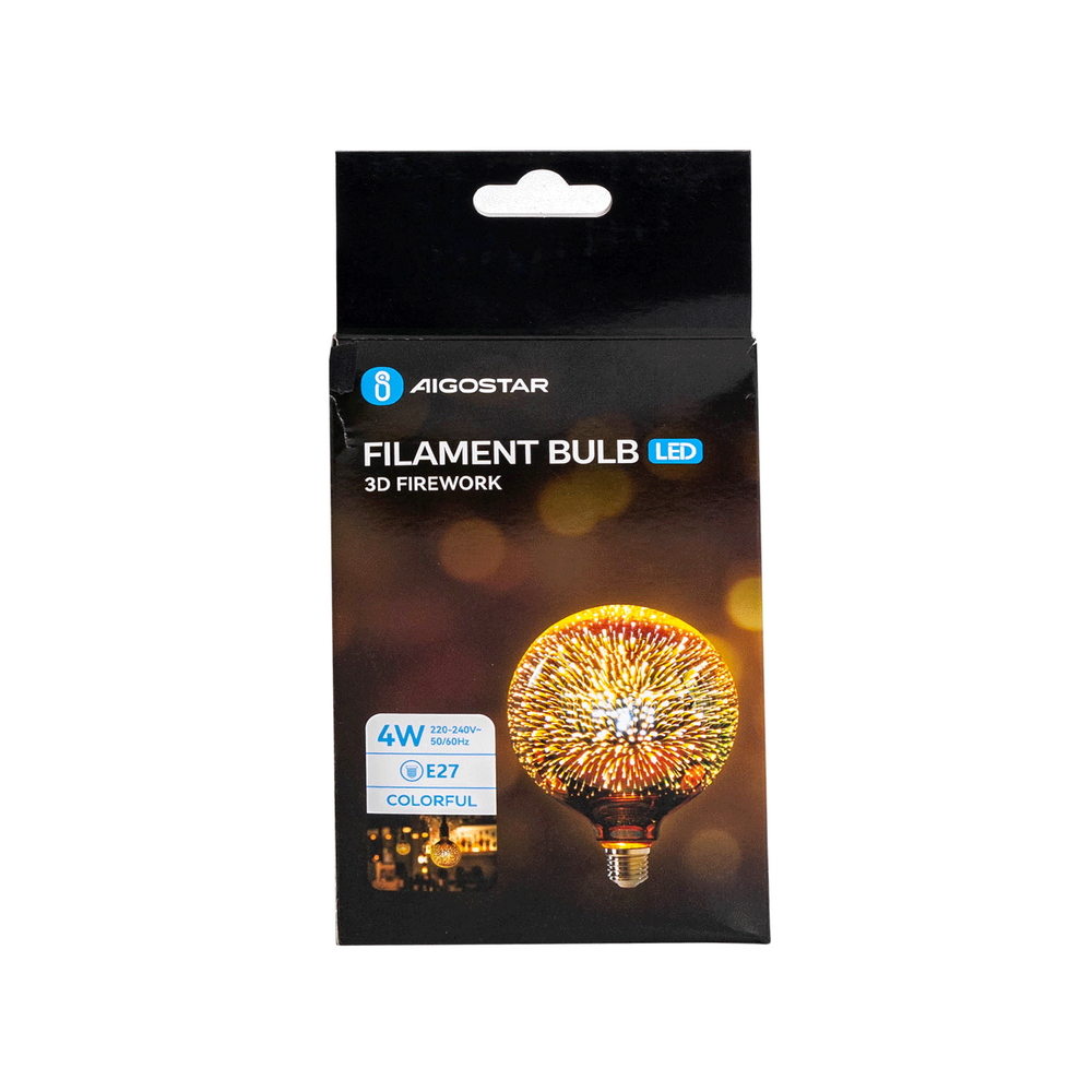 Lampadina Led Fuochi d’artificio 3D E27 G125 4W decorativa RGB Aigostar - Foto 4