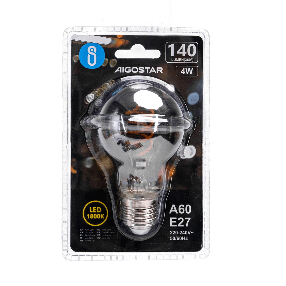 Lampadina Led Titanio Fumé a Filamento E27 A60 4W decorativa Bianco caldo 1800K Aigostar - Foto 3