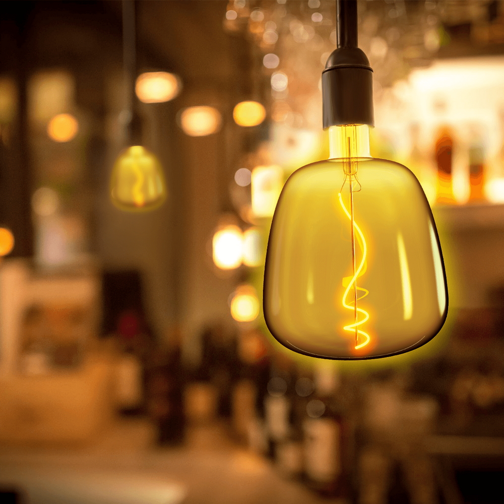 Lampadina Led Titanio Fumé a Filamento E27 R140 4W decorativa Bianco caldo 1800K Aigostar - Foto 2