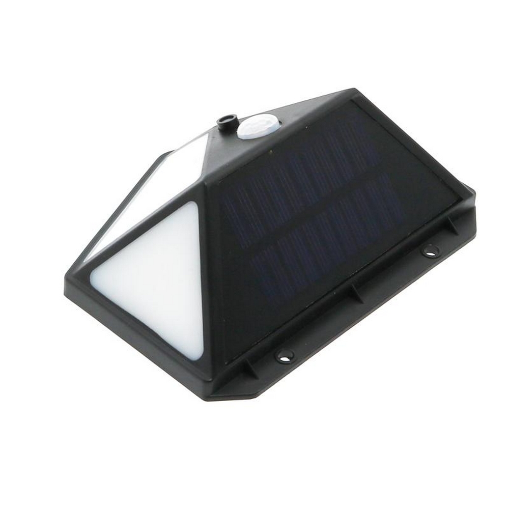 Applique Led 10W Nero con pannello solare IP44 Bianco neutro 4500K con sensore crepuscolare e di movimento M LEDME - Foto 2