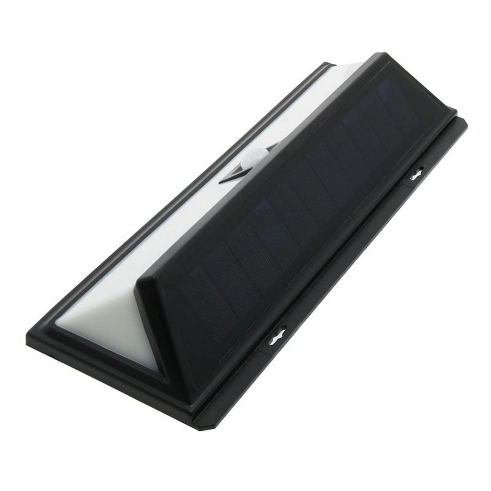 Applique Led 12W Nero con pannello solare IP44 Bianco neutro 4500K con sensore crepuscolare e di movimento M LEDME - Foto 2