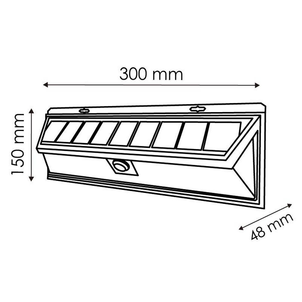 Applique Led 12W Nero con pannello solare IP44 Bianco neutro 4500K con sensore crepuscolare e di movimento M LEDME - Foto 3