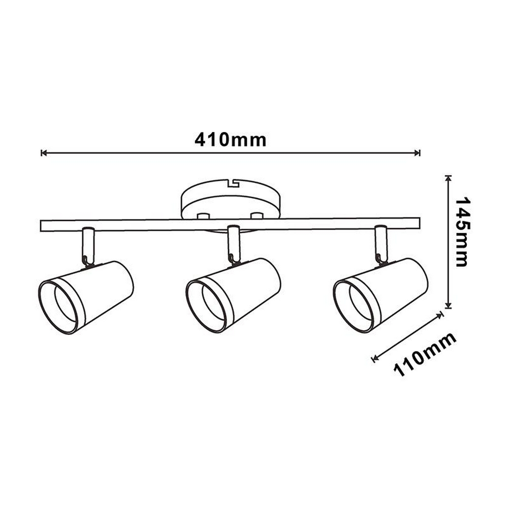 Lampadario da soffitto 3 faretti Bianco 3 x GU10 orientabili M LEDME - Foto 2