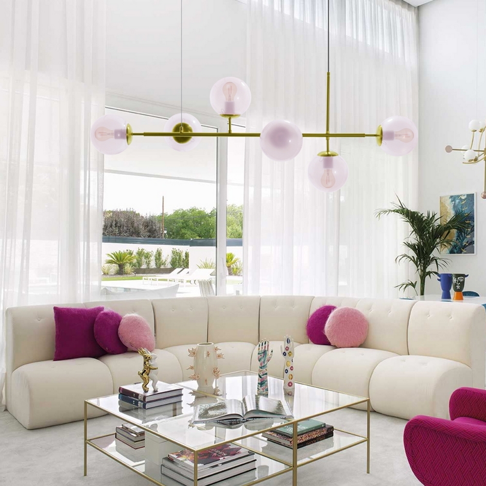 Lampadario da soffitto Atom Bianco 6 x E27 M LEDME - Foto 2