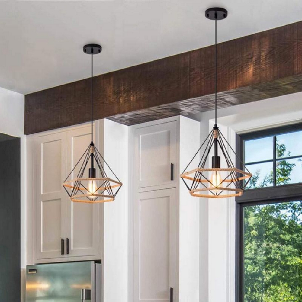 Lampadario da soffitto Kali Nero 1 x E27 M LEDME - Foto 2