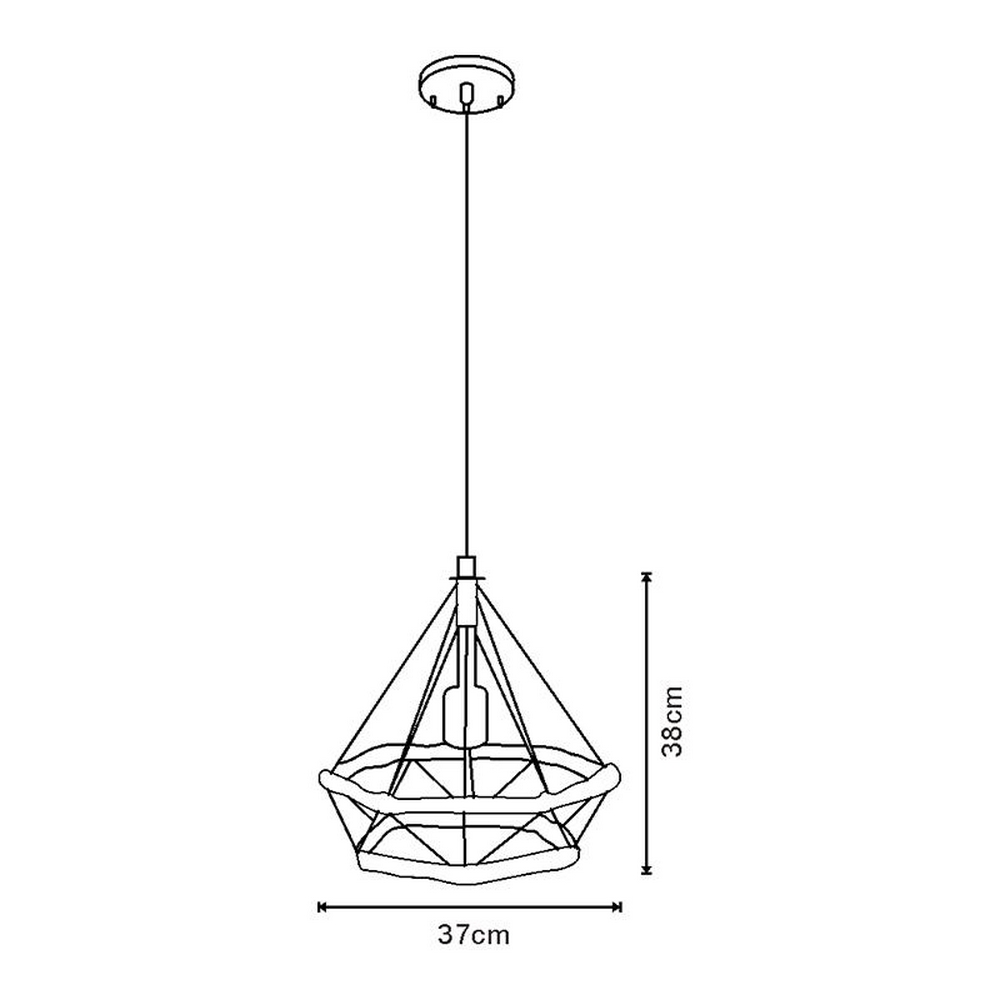 Lampadario da soffitto Kali Nero 1 x E27 M LEDME - Foto 3