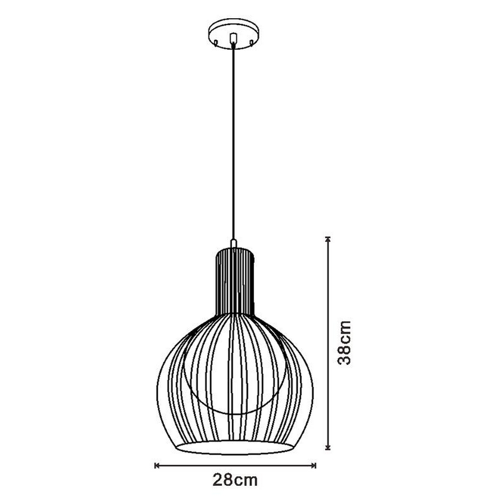 Lampadario da soffitto Negra Carol Nero 1 x E27 M LEDME - Foto 2