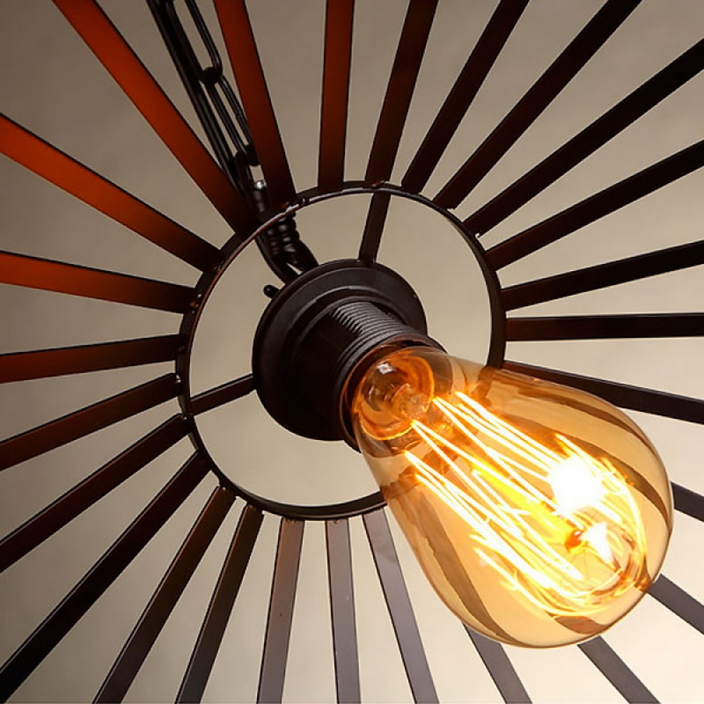 Lampadario da soffitto Ovest Nero e Marrone 1 x E27 M LEDME - Foto 1