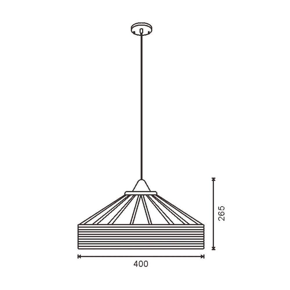 Lampadario da soffitto Ovest Nero e Marrone 1 x E27 M LEDME - Foto 4