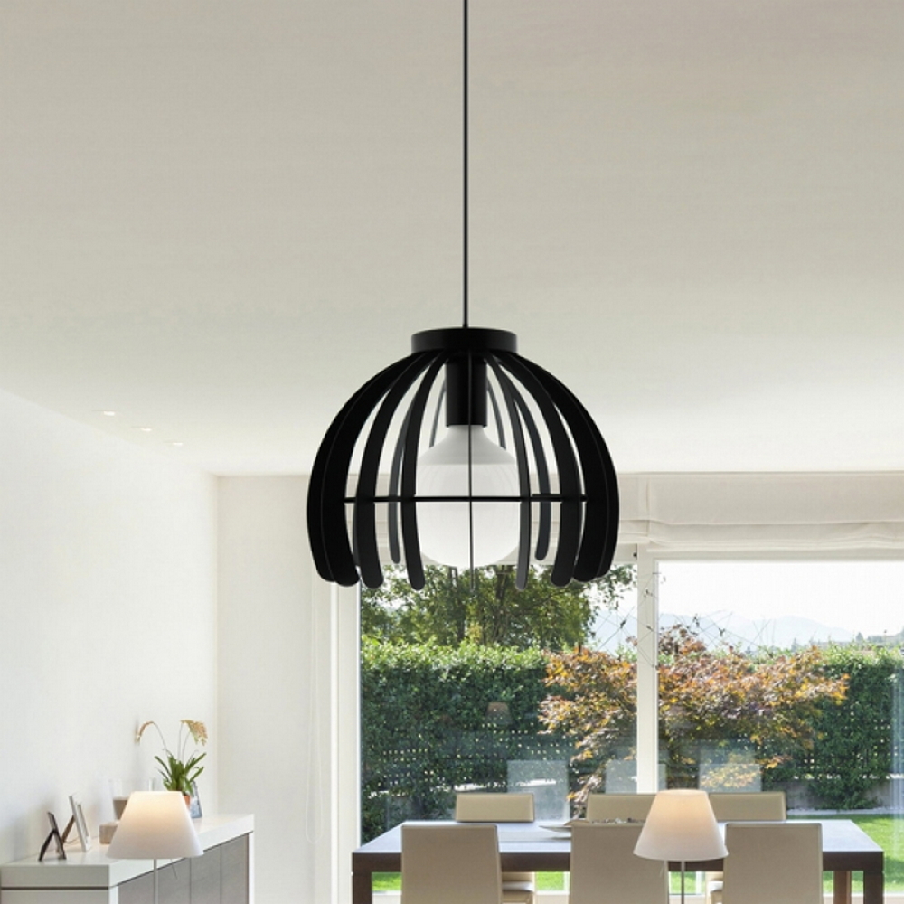 Lampadario da soffitto Trang Nero 1 x E27 M LEDME - Foto 1