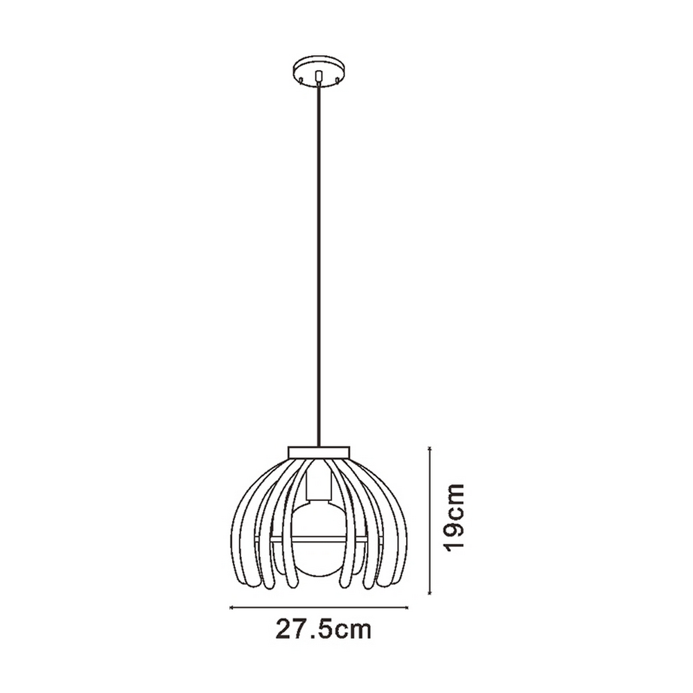 Lampadario da soffitto Trang Nero 1 x E27 M LEDME - Foto 2