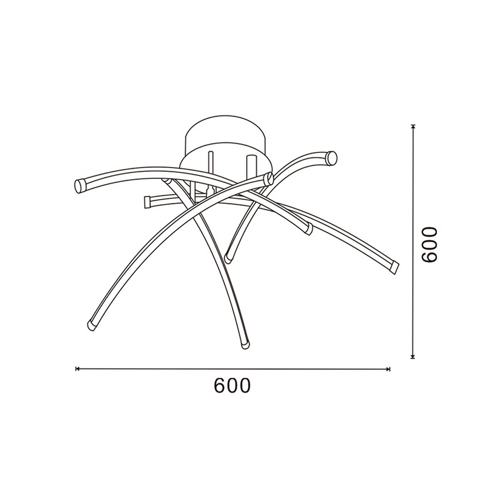 Lampadario Led da soffitto Aranha Bianco 78W Dimmerabile con temperatura colore regolabile con telecomando M LEDME - Foto 3