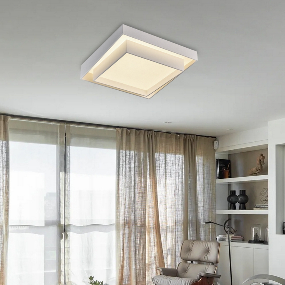 Lampadario Led da soffitto Ciran Bianco 120W Dimmerabile con temperatura colore regolabile con telecomando M LEDME - Foto 2
