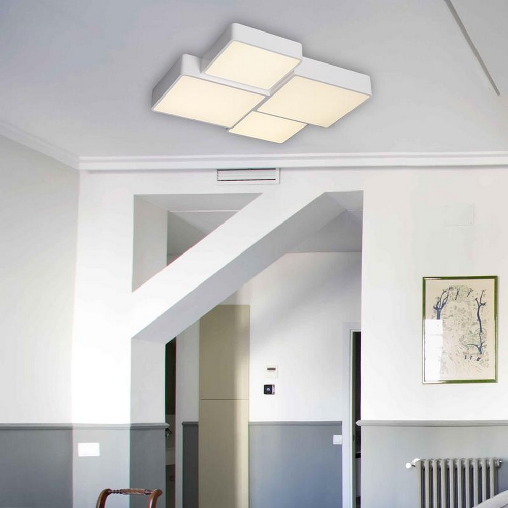 Lampadario Led da soffitto Emin Bianco 84W Dimmerabile con temperatura colore regolabile con telecomando M LEDME - Foto 1