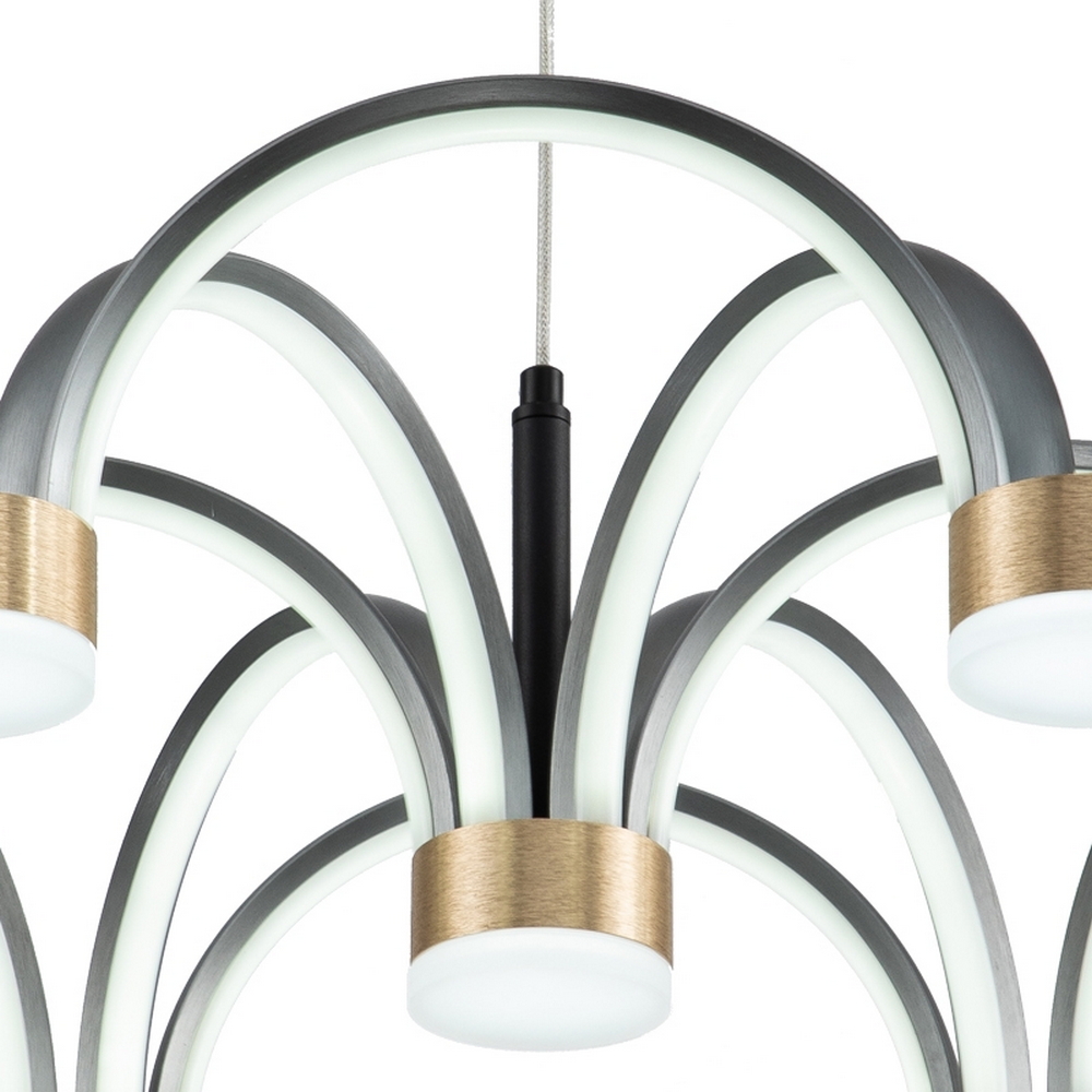 Lampadario Led da soffitto Emin Grigio 84W Dimmerabile con temperatura colore regolabile con telecomando M LEDME - Foto 1