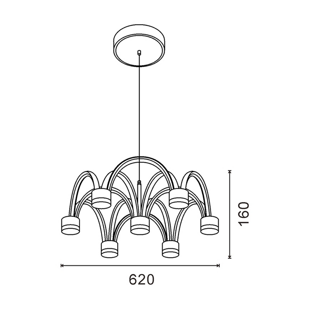 Lampadario Led da soffitto Emin Grigio 84W Dimmerabile con temperatura colore regolabile con telecomando M LEDME - Foto 4