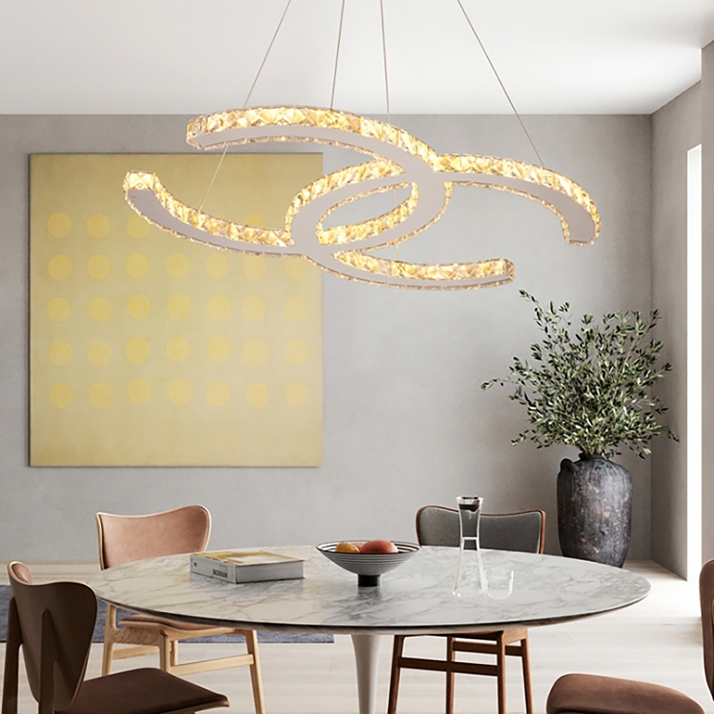 Lampadario Led da soffitto First Double Bianco 28W Dimmerabile con temperatura colore regolabile con telecomando M LEDME - Foto 1