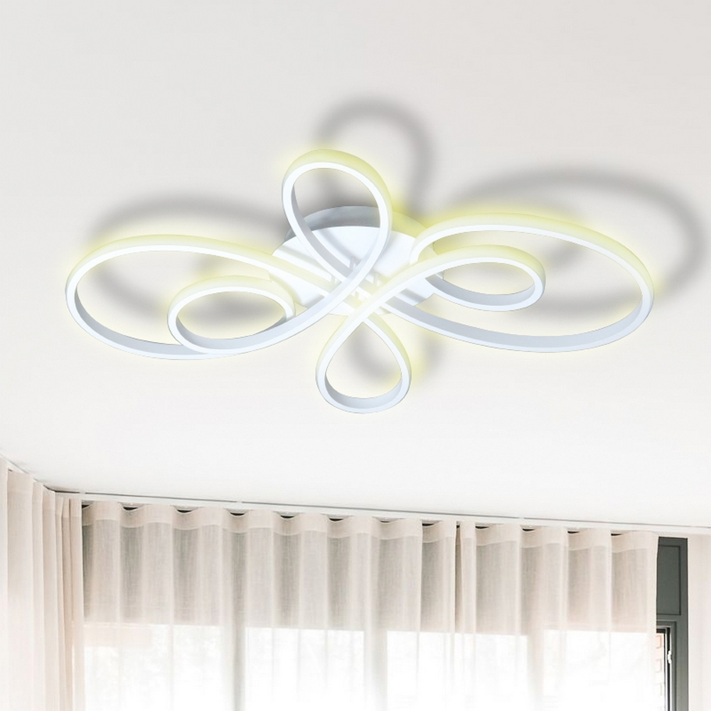 Lampadario Led da soffitto Fleow Bianco 90W Dimmerabile con temperatura colore regolabile con telecomando M LEDME - Foto 1