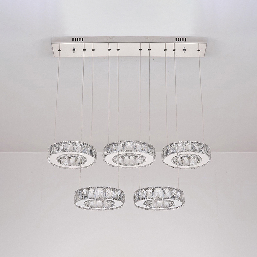 Foto principale Lampadario Led da soffitto Lune Argento 40W Dimmerabile con temperatura colore regolabile con telecomando M LEDME