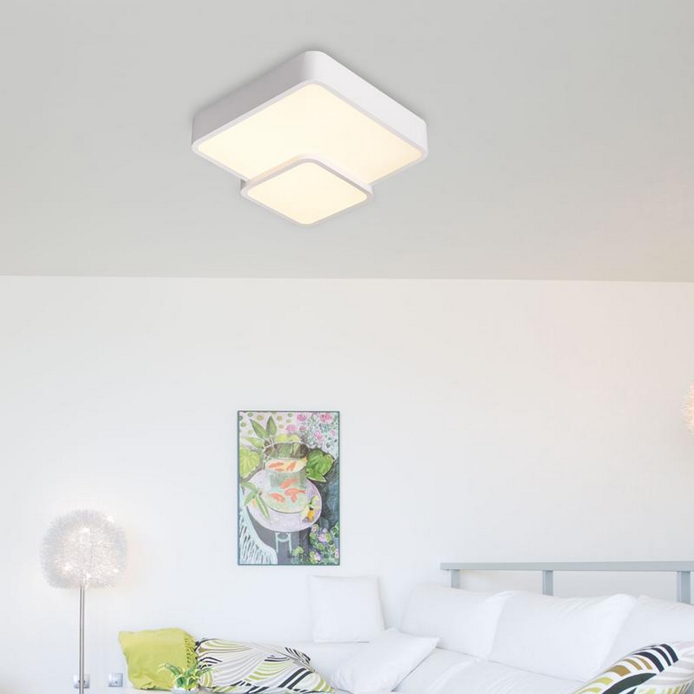 Lampadario Led da soffitto Nerima Bianco 70W Dimmerabile con temperatura colore regolabile con telecomando M LEDME - Foto 1