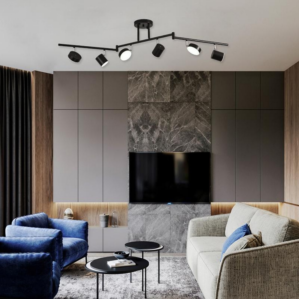 Lampadario Led da soffitto Silah Nero 36W Bianco neutro 4500K M LEDME - Foto 2