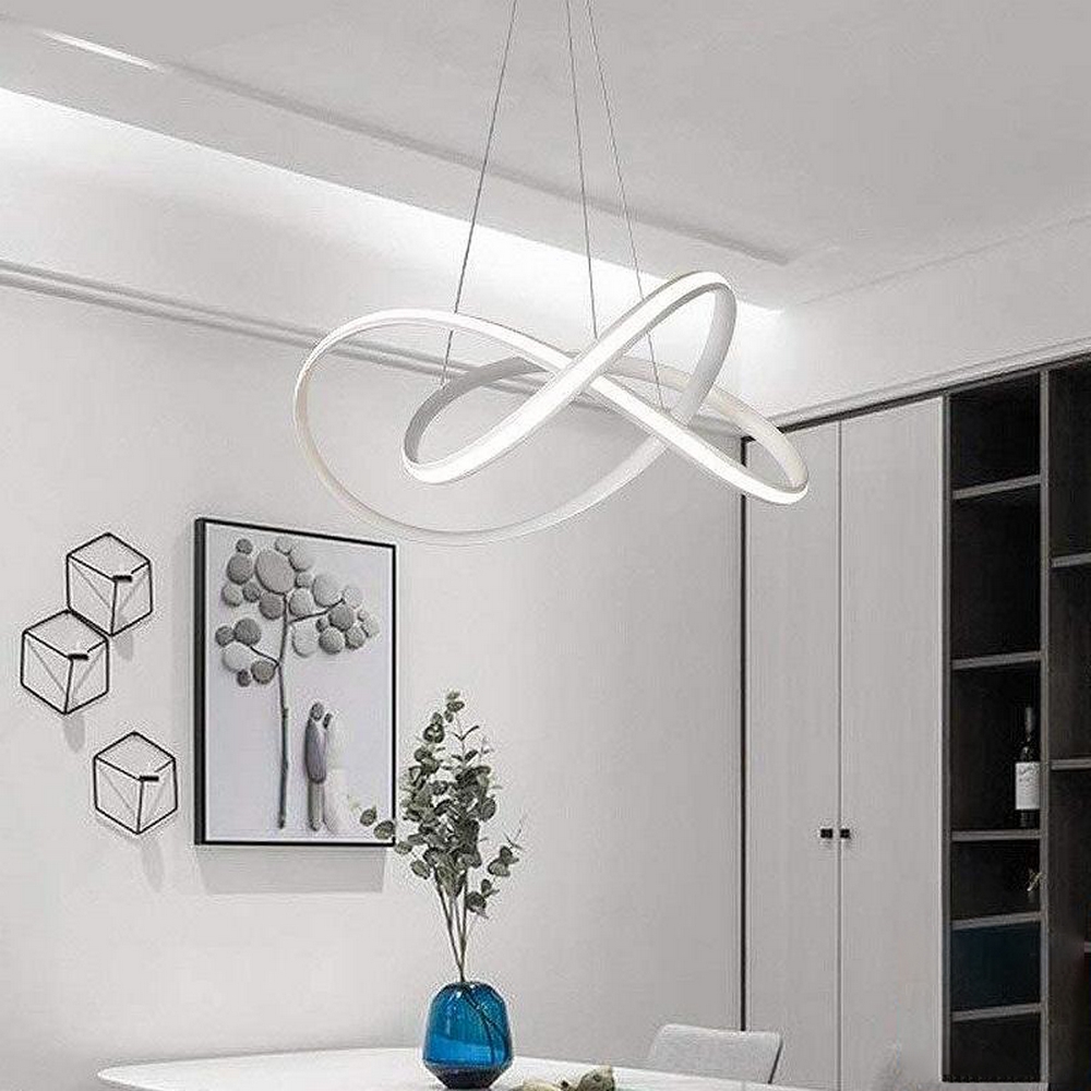 Lampadario Led da soffitto Swirl Bianco 58W Dimmerabile con temperatura colore regolabile con telecomando M LEDME - Foto 2