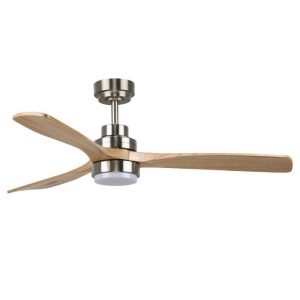 Foto principale Lampadario Ventilatore da soffitto Nickel Wood 18W illuminazione Led regolabile con telecomando M LEDME