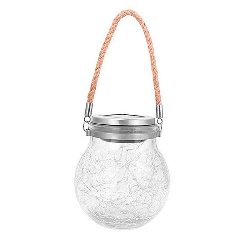 Lanterna con vaso in vetro da 20 MicroLed Bianco Caldo ad alimentazione solare M LEDME - Foto 5