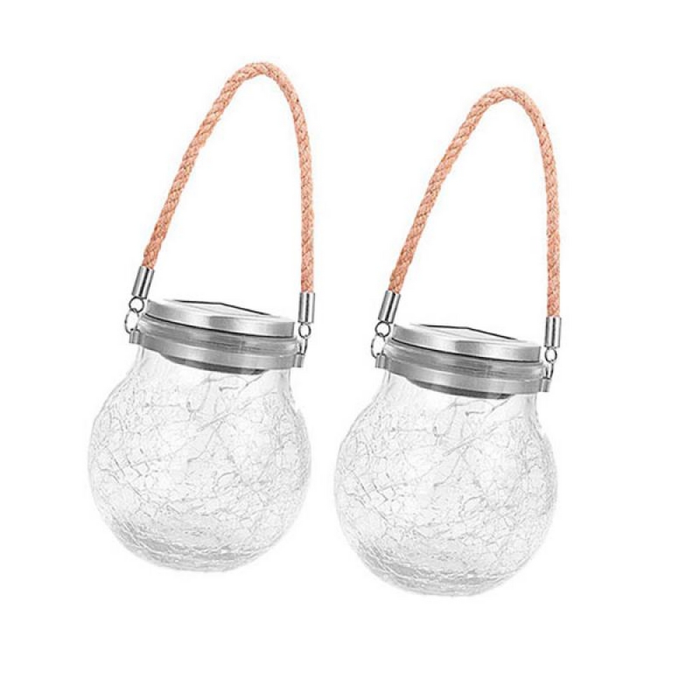 Lanterna con vaso in vetro da 20 MicroLed RGB ad alimentazione solare Confezione 2 pz M LEDME - Foto 5