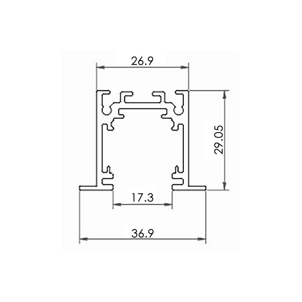 Binario elettrificato magnetico da incasso 16mm 48V dc 2 metri nero M LEDME - Foto 1