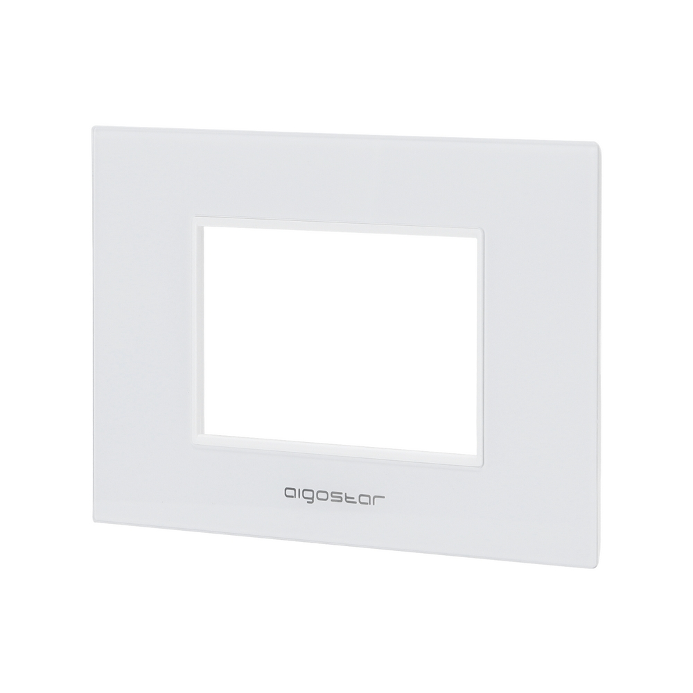 Foto principale Placca 3 moduli 503 in vetro bianca compatibile anche con BTicino Livinglight