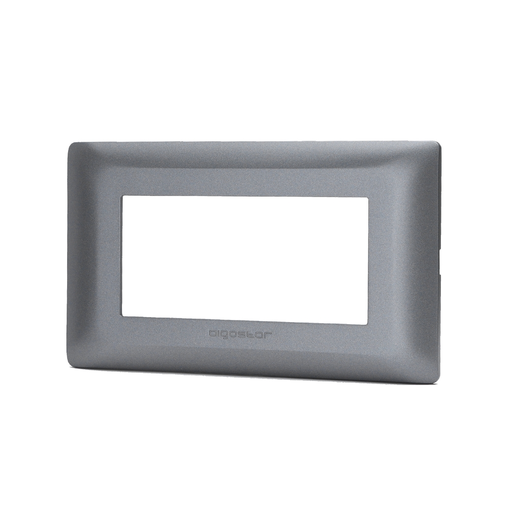 Foto principale Placca 4 moduli 504 in plastica grigia compatibile anche con BTicino Matix