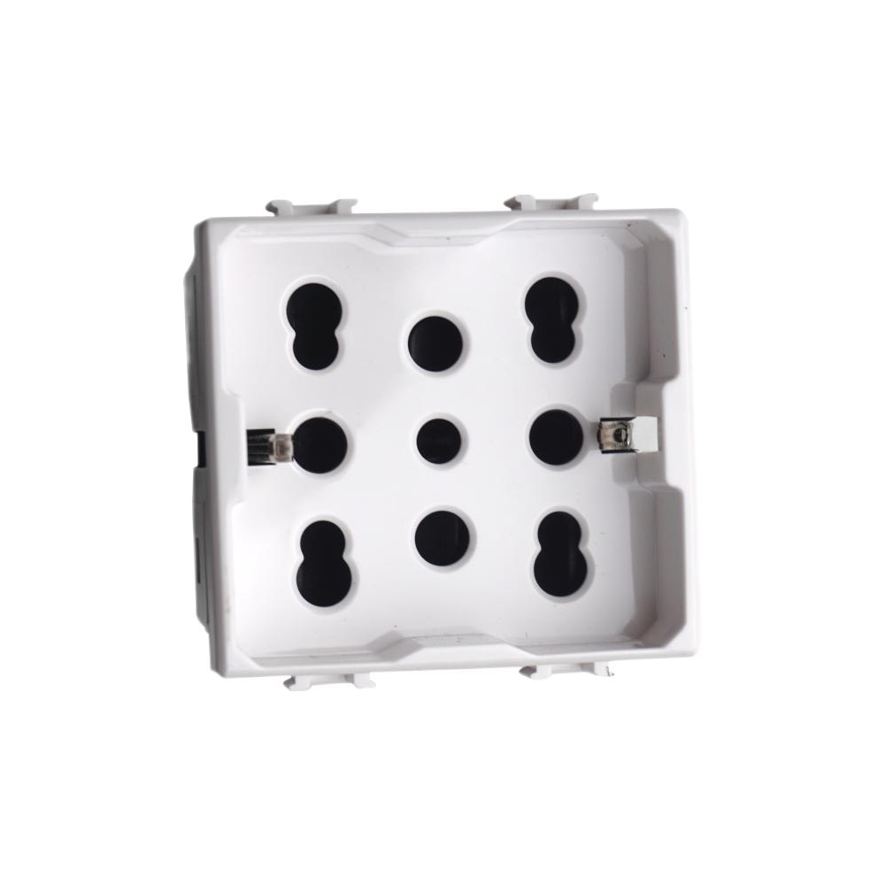 Foto principale Presa Multistandard 2 moduli Schuko bipasso 16A bianca compatibile anche con BTicino Matix
