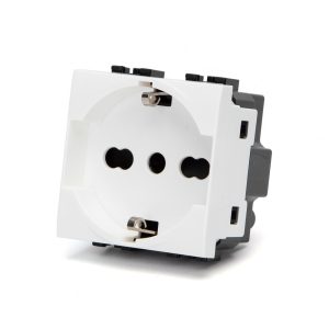 Foto principale Presa Schuko bipasso 16A bianca compatibile anche con BTicino Livinglight