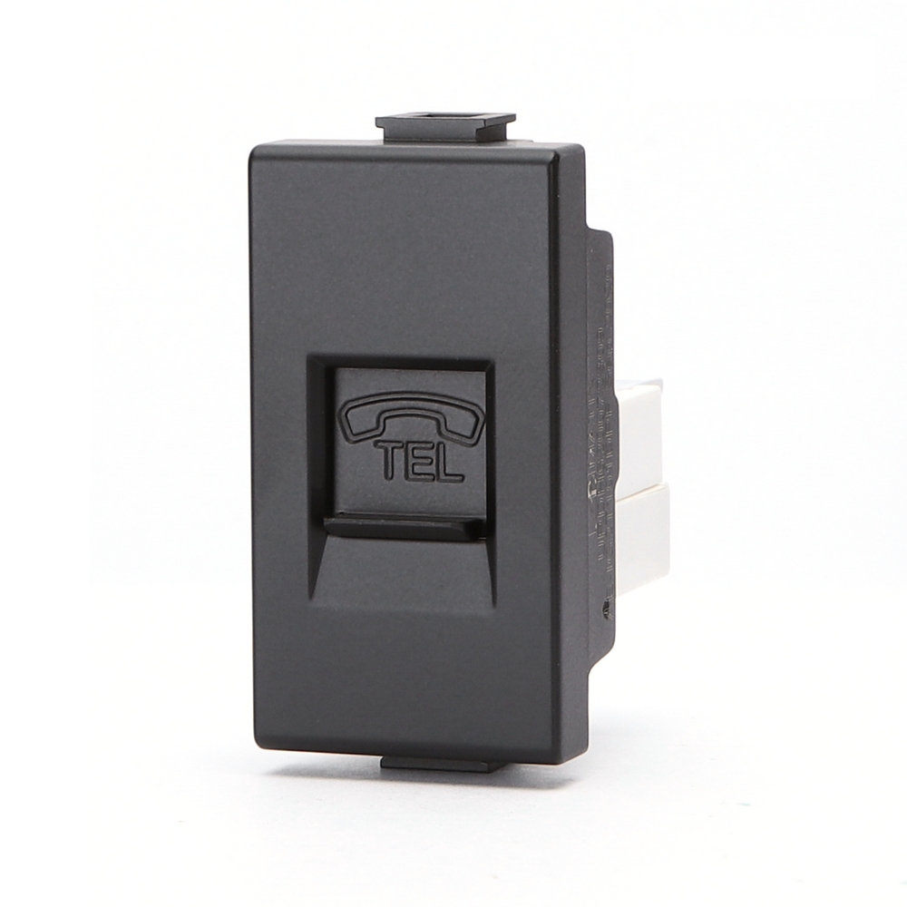 Foto principale Presa Telefonica RJ11 nera compatibile anche con BTicino Matix