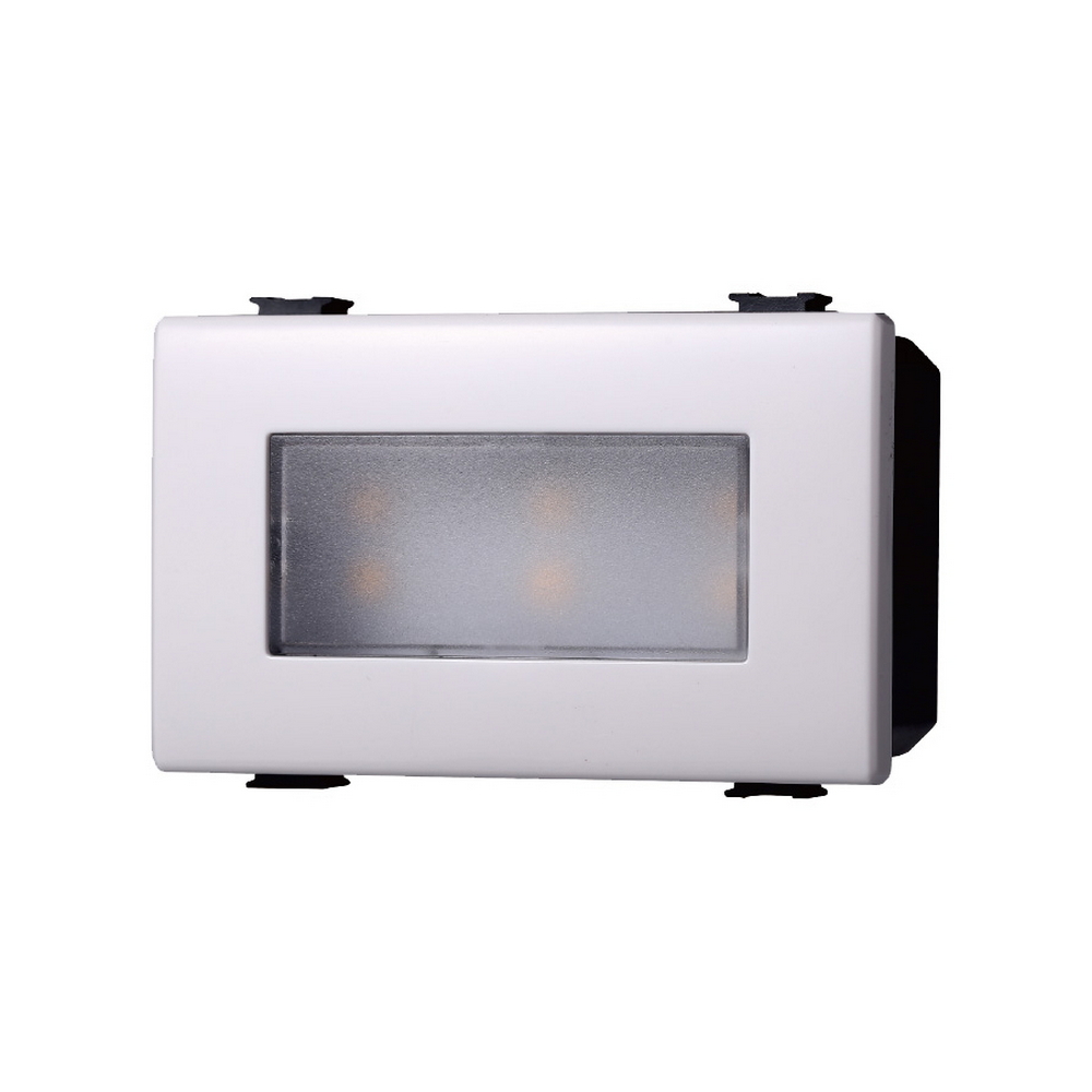 Foto principale Segnapasso Led 3 moduli 2,4W da incasso per scatola 503 grigio IP20 Bianco caldo 3000K compatibile anche con BTicino Matix