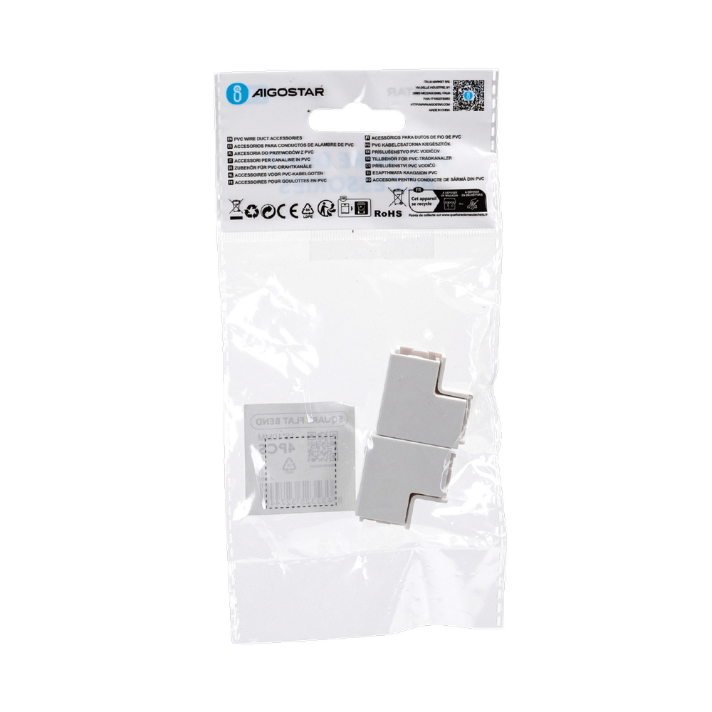 Angolo interno 90° per Canalina 15x10mm bianca 4pz Aigostar - Foto 4