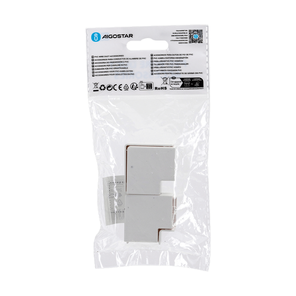 Angolo interno 90° per Canalina 25x16mm bianca 4pz Aigostar - Foto 4