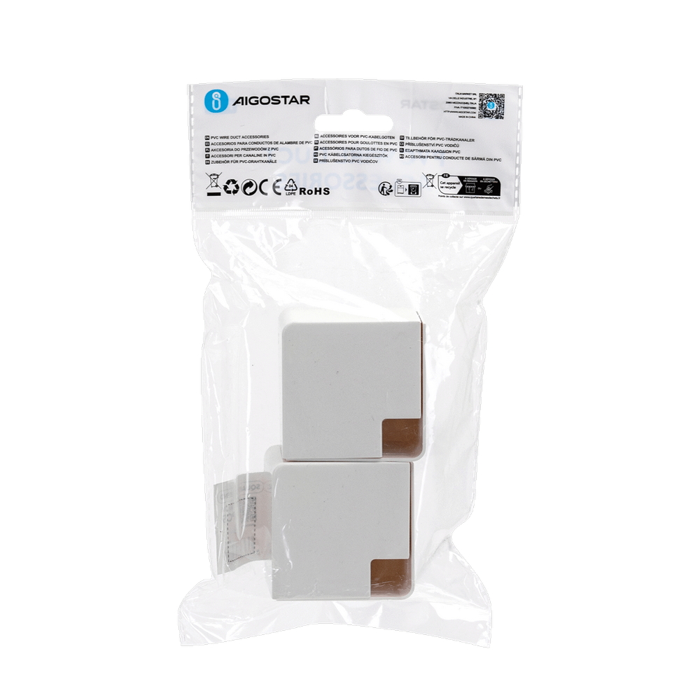 Angolo interno 90° per Canalina 40x40mm bianca 4pz Aigostar - Foto 4