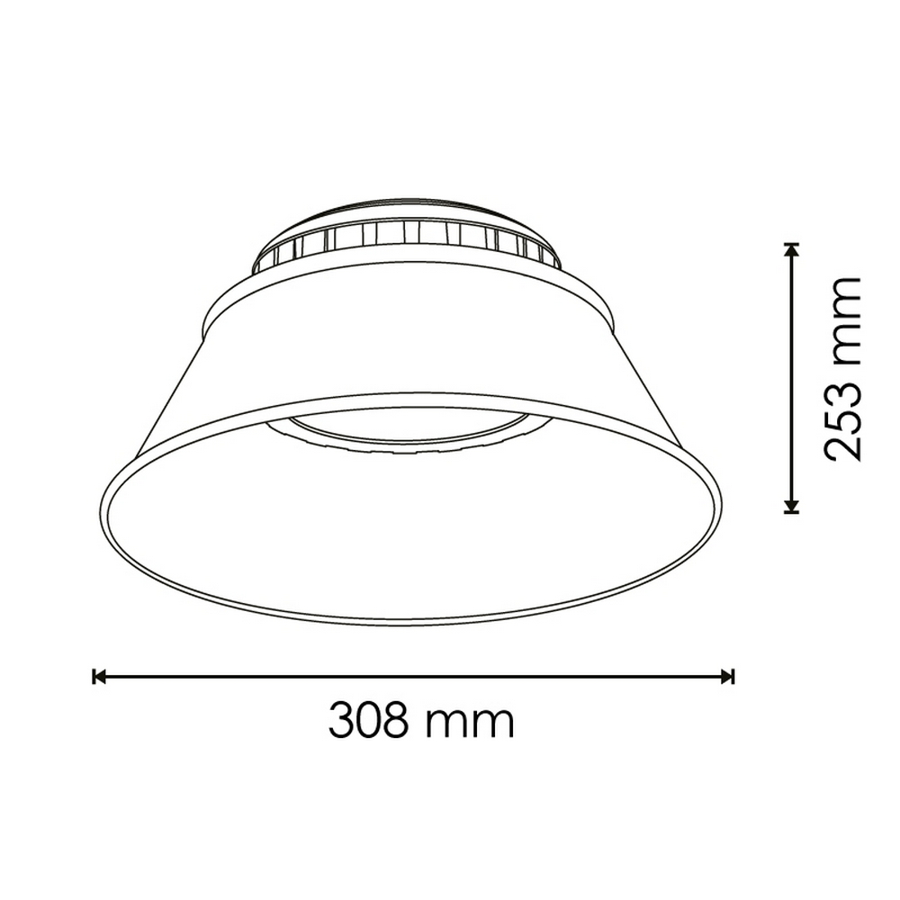 Campana Led industriale Infinity 150W Nera IP44 Bianco freddo 6000K M LEDME - Foto 3