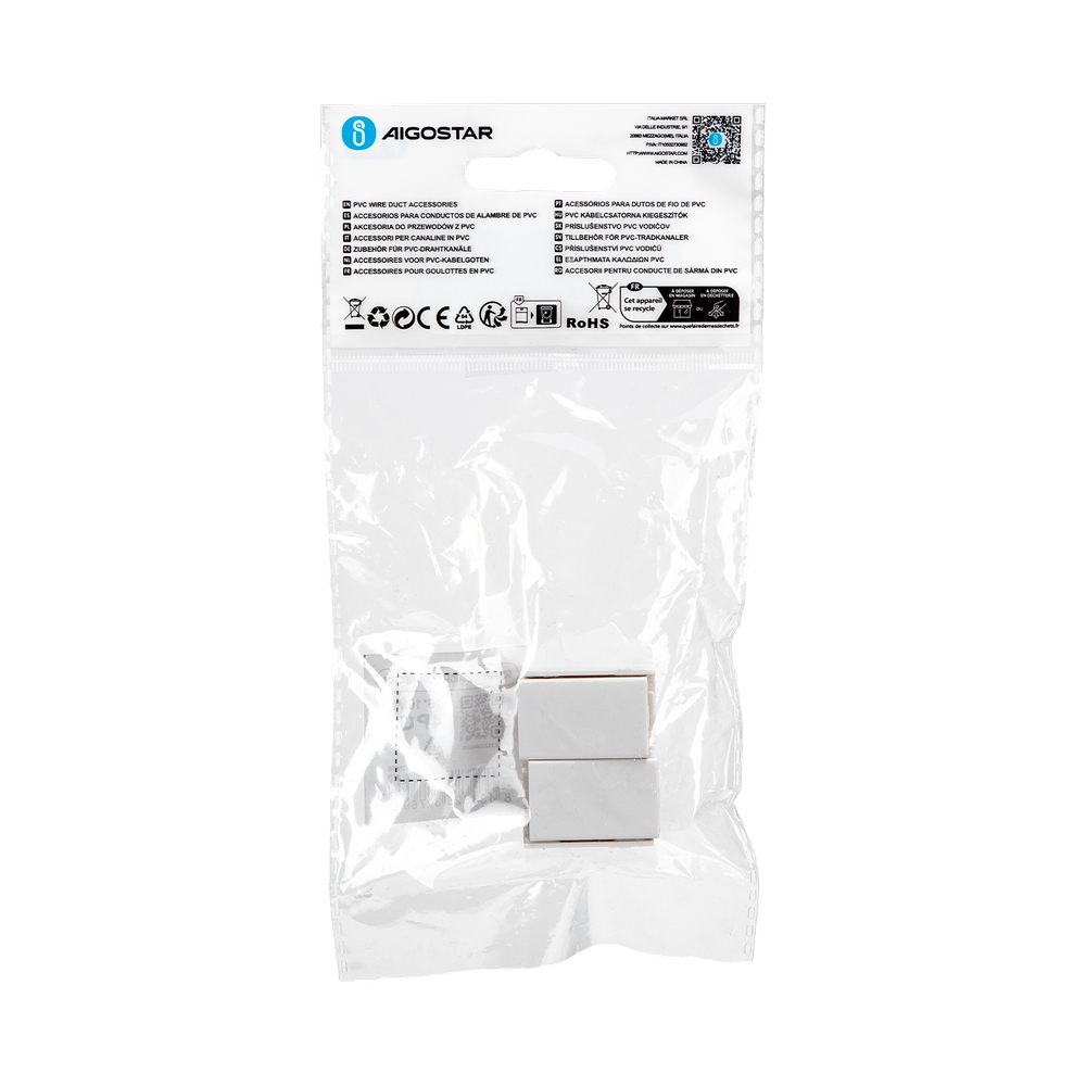 Coprigiunto per Canalina 16x16mm bianca 4pz Aigostar - Foto 4