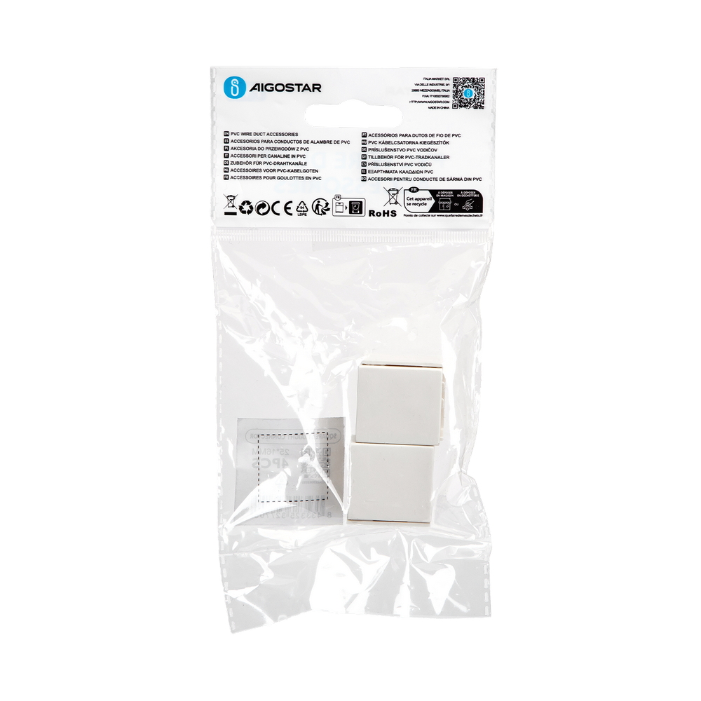 Coprigiunto per Canalina 25x16mm bianca 4pz Aigostar - Foto 4
